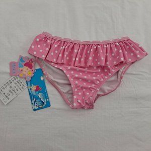 Bikini Bottoms swim Polka Dot Ruffle pink white Youth 5